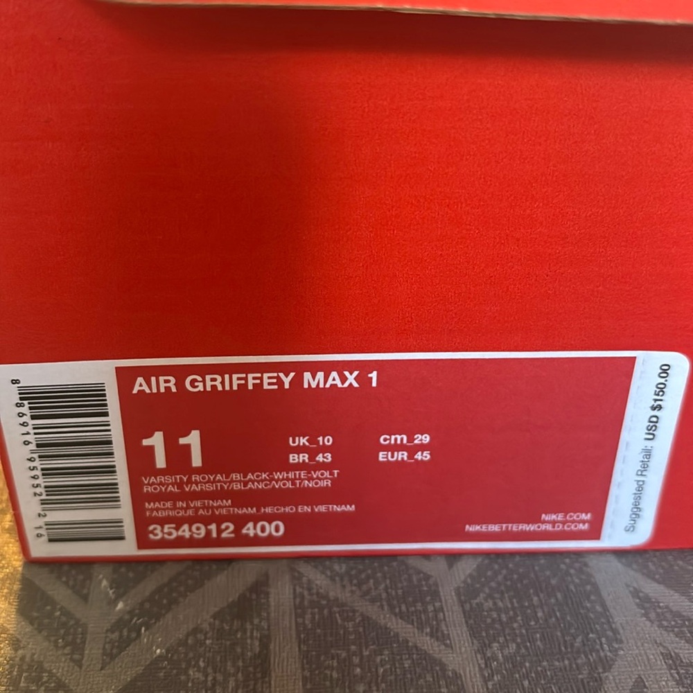 Men’s Nike air Griffey Max 1 brand new sz 11